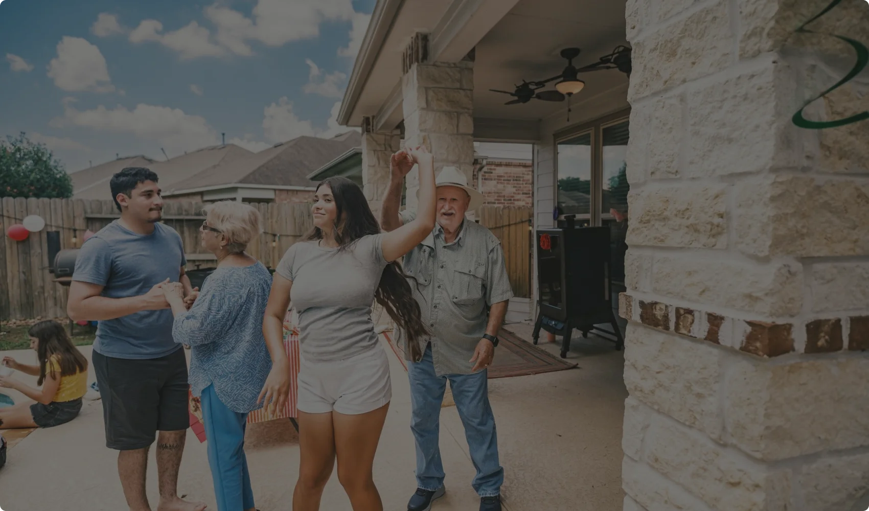 Group socializing at home event