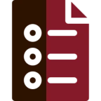 Red and brown checklist symbol