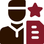 Red and brown checklist symbol
