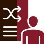 Red and brown checklist symbol